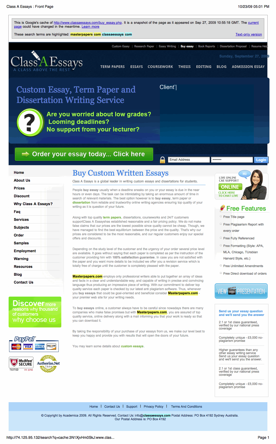 classaessays.com