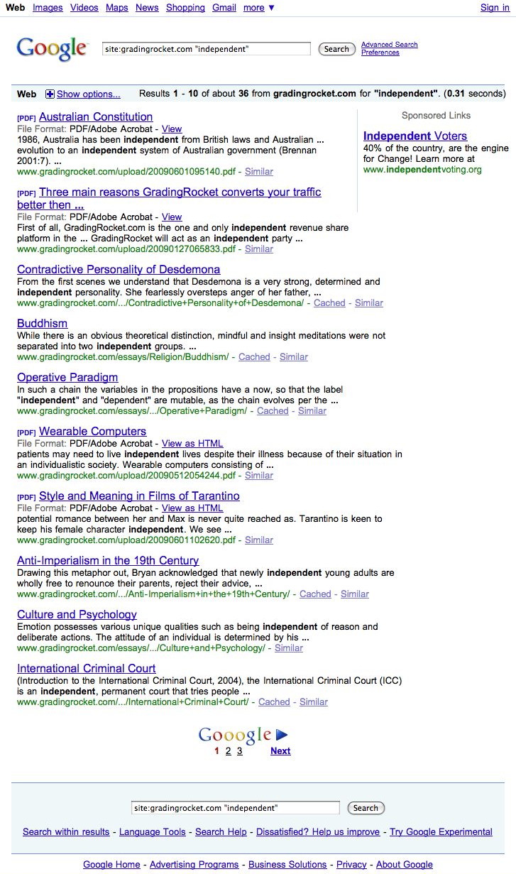 gradingrocket PDF published in Google