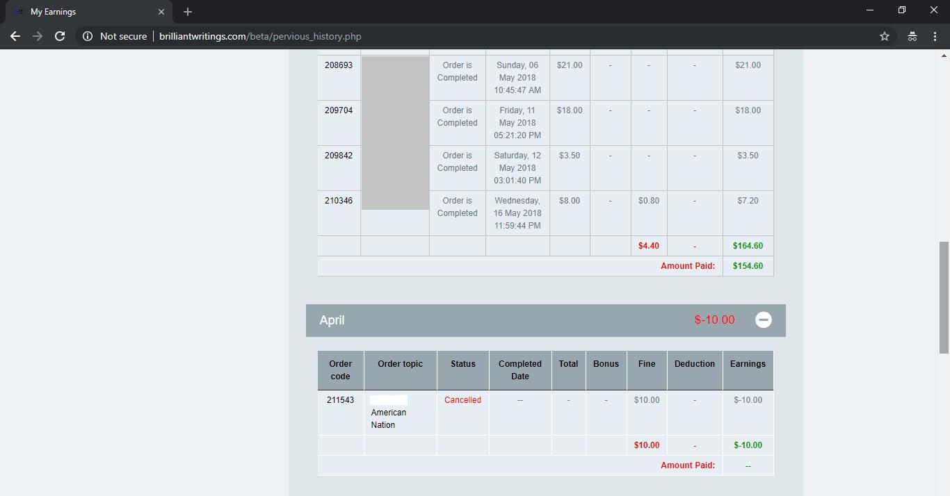 Writing payment sheet 2.