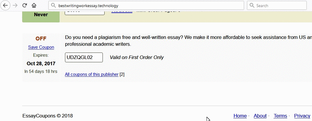 speedypaper.com stealing content from essaycoupons and redirect visitors to their website