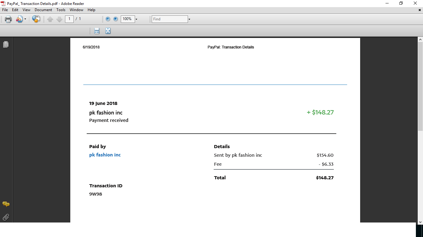 Transaction details