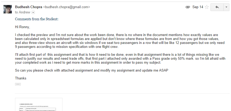 Feedback on his work